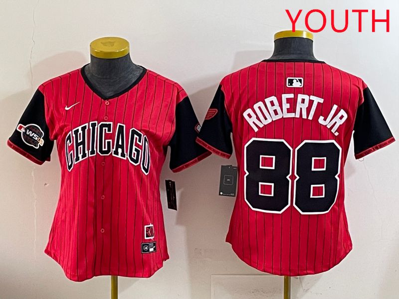 Youth 2025 Chicago White Sox #88 Robert jr Red Joint Name Nike MLB Jersey style 10